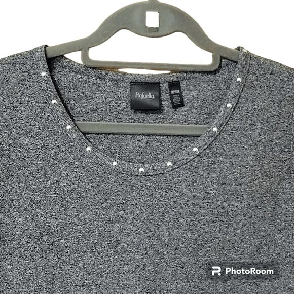 Rafaella Silver Stud Gray Knit Tank Sz M Petite - Picture 3 of 6